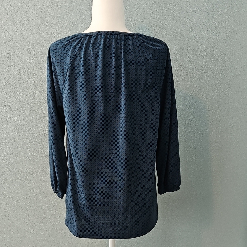 Sonoma Dark Blue Blouse with Keyhole Neckline - Picture 2 of 3